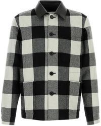 Givenchy - Check-Pattern Leather-Collar Jacket - Lyst
