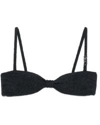 Moschino - Logo-Detail Crinkled Bikini Top - Lyst