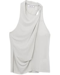 Helmut Lang - Top Drapeado Con Cuello Halter - Lyst