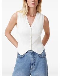 AllSaints - Cruz Ribbed-Knit V-Neck Top - Lyst