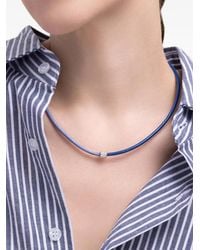 EDINA KISS - Diamond And Sapphire Cord Necklace - Lyst