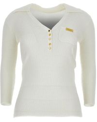 Elisabetta Franchi - V-Neck Ribbed Sweater - Lyst