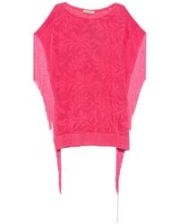 Twinset - Fringe-Trim Mesh Sweater - Lyst