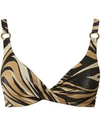 Twinset - Zebra-Print Bikini Top - Lyst