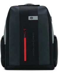 Piquadro - Logo-Print Leather Backpack - Lyst