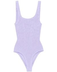 Hunza G - Square Scoop-Neck Swimsuit - Lyst