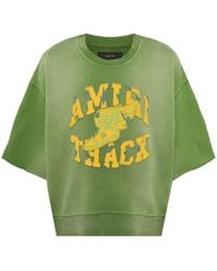 Amiri Vintage Ss Tiger-print Short-sleeve Sweatshirt in Green for