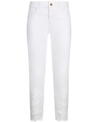 Liu Jo - Skinny Trousers With Broderie Anglaise - Lyst