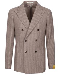 Tagliatore - Double-breasted Striped Blazer - Lyst