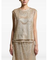 Peserico - Sequin-Embellished Sleeveless Top - Lyst