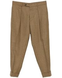Berwich - Chiaia Pleated Houndstooth Trousers - Lyst
