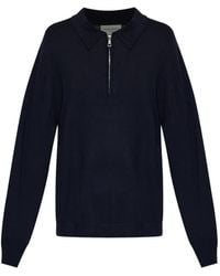 Officine Generale - Bene Zip Fastening Polo Shirt - Lyst