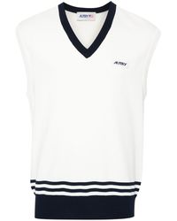 Autry - Embroidered-logo Knitted Vest - Lyst