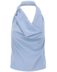 Kaos - Draped Shawl Halterneck Blouse - Lyst