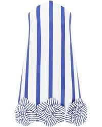 LEO LIN - Suzy Gestreepte Mini-Jurk Met Bloemenprint - Lyst