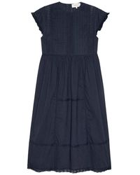 The Great - Sonnet Lace-Trim Midi Dress - Lyst