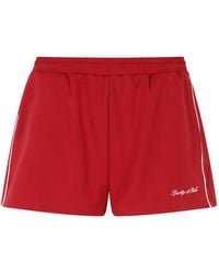 Sporty & Rich - Logo-Embroidered Side-Stripe Shorts - Lyst