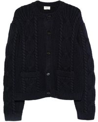 Saint Laurent - Cable-Knit Button-Fastening Cardigan - Lyst