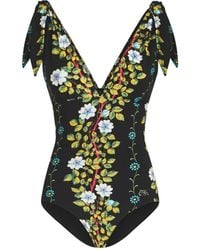 Etro - Floral-Print V-Neck Swimsuit - Lyst