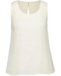 120% Lino - Linen Keyhole Cut-Out Top - Lyst