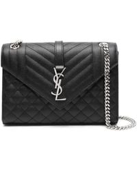 Saint Laurent - Envelope Medium Quilted Grain De Poudre Embossed Leather Bag - Lyst