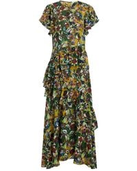 Marie Oliver - Quinby Ruffle-Layered Floral Midi Dress - Lyst