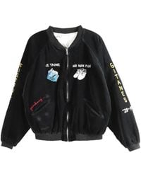 PALY - Embroidered Velvet Bomber Jacket - Lyst