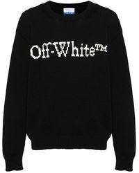 Off-White c/o Virgil Abloh - Intarsia-Knit Logo Jumper - Lyst