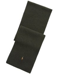 Polo Ralph Lauren - Logo-Embroidered Ribbed-Knit Scarf - Lyst
