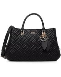Guess - Sally Quilted Logo-Charm Tote Bag - Lyst