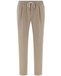 BOGGI - City Drawstring Linen Trousers - Lyst