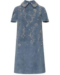 Oscar de la Renta - Kleid Mit Besticktem Kragen - Lyst