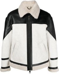 Neil Barrett - Faux-shearling Trim Leather Jacket - Lyst
