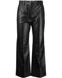 JOSEPH - Talia Leather Cropped Trousers - Lyst