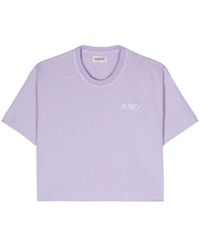 Autry - Logo-patch Cropped T-shirt - Lyst