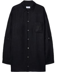 Off-White c/o Virgil Abloh - Logo-Embroidered Panelled Linen Shirt Jacket - Lyst