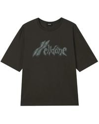 we11done - Crystal-Embellished Logo T-Shirt - Lyst