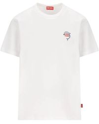 DIESEL - T-Shirt With Dolphin And Logo Print - Lyst