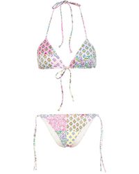 Mc2 Saint Barth - Top bikini a fiori Leah - Lyst
