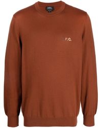A.P.C. - Logo-embroidered Cotton Sweatshirt - Lyst