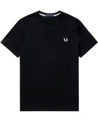 Fred Perry - T-Shirt Mit Logo-Stickerei - Lyst