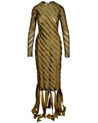 Ioana Ciolacu - Robe Mi-Longue À Design En Spirale Et À Franges - Lyst