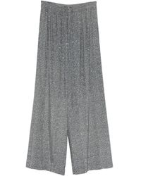 Ermanno Scervino - Herringbone Wide-Leg Viscose Pants - Lyst