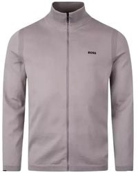 BOSS - Zip Ribbed Jacket - Lyst