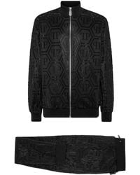 Philipp Plein - Monogram-Pattern Zip-Up Tracksuit Set - Lyst