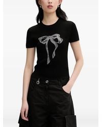 Miss Sixty - Rhinestone-Embellished Ribbed T-Shirt - Lyst