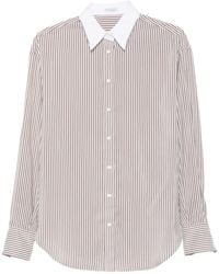 Brunello Cucinelli - Monili Gestreepte Zijden Blouse - Lyst