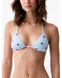 MC2 Saint Barth - Striped Starfish-Print Bikini Top - Lyst