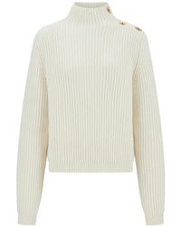 Ferragamo - Knitted Mock-Neck Sweater With Gancini Detail - Lyst