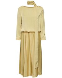 MM6 by Maison Margiela - Pleated Scarf-Detail Dress - Lyst